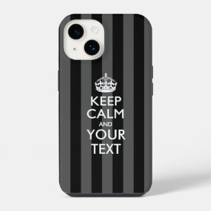 Aangepaste KEEP CALM EN Jouw tekst iPhone 14 Hoesje