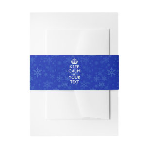 Aangepaste KEEP CALM EN Jouw tekst op blauw Uitnodigingen Wikkel