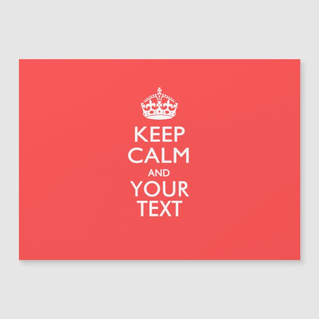 Aangepaste KEEP CALM en jouw tekst op koraal (Voorkant)