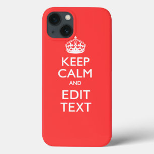 Aangepaste KEEP CALM en jouw tekst op koraal iPhone 13 Hoesje