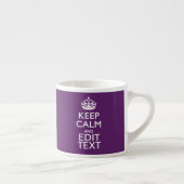 Aangepaste KEEP CALM EN Jouw tekst op Paars Espresso Kop (Rechts)