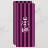 Aangepaste KEEP CALM en Jouw tekst op Roze (Voorkant / Achterkant)