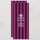 Aangepaste KEEP CALM en Jouw tekst op Roze (Voorkant / Achterkant)