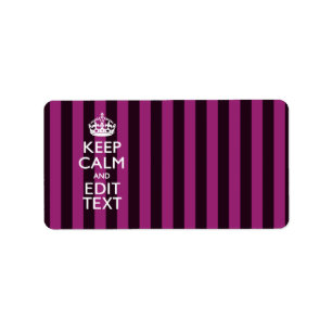 Aangepaste KEEP CALM en Jouw tekst op Roze Etiket