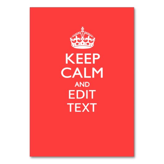 Aangepaste KEEP CALM en jouw tekst op Roze Kaart (Voorkant)