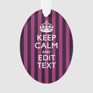 Aangepaste KEEP CALM en Jouw tekst op Roze Ornament