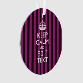 Aangepaste KEEP CALM en Jouw tekst op Roze Ornament (voorkant)