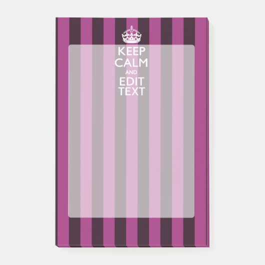 Aangepaste KEEP CALM en Jouw tekst op Roze Post-it® Notes (Voorkant)