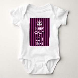 Aangepaste KEEP CALM en Jouw tekst op Roze Romper