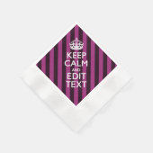 Aangepaste KEEP CALM en Jouw tekst op Roze Servet (Hoek)