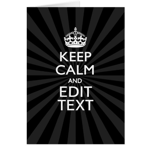 Aangepaste KEEP CALM en jouw tekst op zonnesburst (Voorkant)