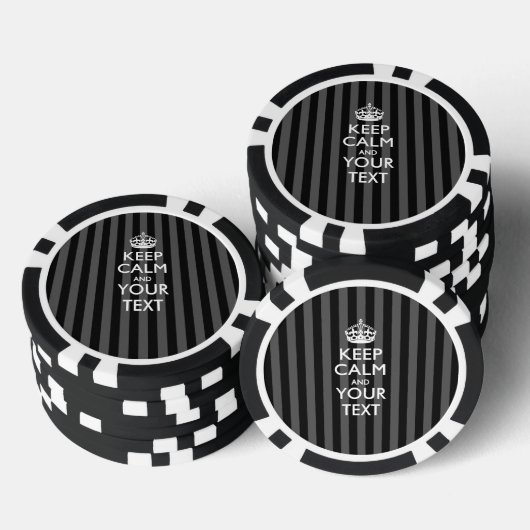 Aangepaste KEEP CALM EN Jouw tekst Poker Chips (Opstapeling)