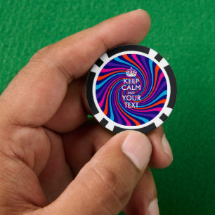 Aangepaste KEEP CALM EN Jouw tekst Poker Chips