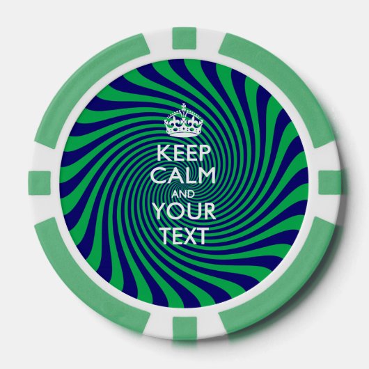 Aangepaste KEEP CALM EN Jouw tekst Poker Chips (Voorkant)