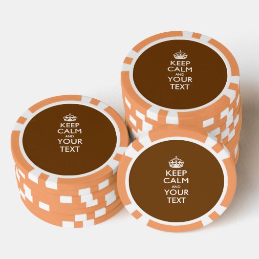 Aangepaste KEEP CALM EN Jouw tekst Poker Chips (Opstapeling)