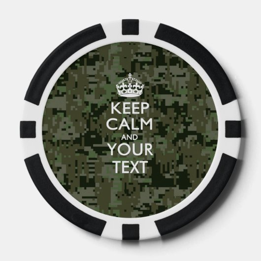 Aangepaste KEEP CALM EN Jouw tekst Poker Chips (Voorkant)