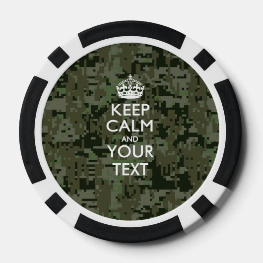 Aangepaste KEEP CALM EN Jouw tekst Poker Chips (Achterkant)