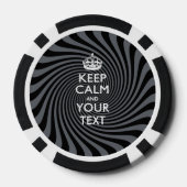 Aangepaste KEEP CALM EN Jouw tekst Poker Chips (Achterkant)