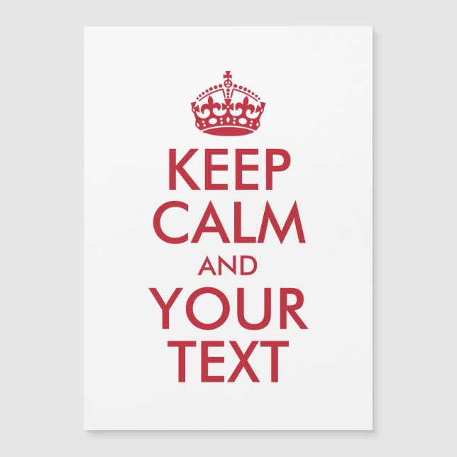Aangepaste KEEP CALM en JOUW TEKST - rood (Voorkant)