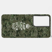 Aangepaste KEEP CALM EN Jouw tekst Samsung Galaxy Hoesje (Linkerkant)