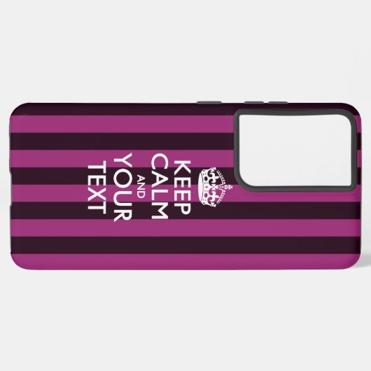 Aangepaste KEEP CALM EN Jouw tekst Samsung Galaxy Hoesje (Achterkant horizontaal)