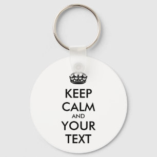 Aangepaste KEEP CALM en JOUW TEKST Sleutelhanger