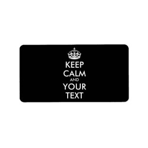 Aangepaste KEEP CALM en JOUW TEKST - wit Etiket