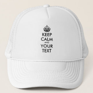 Aangepaste KEEP CALM en JOUW TEKST - zwart Trucker Pet