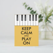 Aangepaste KEEP CALM en PLAY ON-Keyboard piano Briefkaart (Staand voorkant)