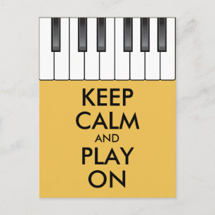 Aangepaste KEEP CALM en PLAY ON-Keyboard piano Briefkaart