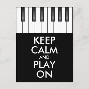 Aangepaste KEEP CALM en PLAY ON-Keyboard piano Briefkaart