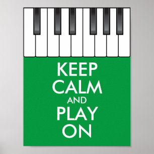 Aangepaste KEEP CALM en PLAY ON-Keyboard piano Poster