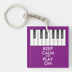 Aangepaste KEEP CALM en PLAY ON-Keyboard piano Sleutelhanger