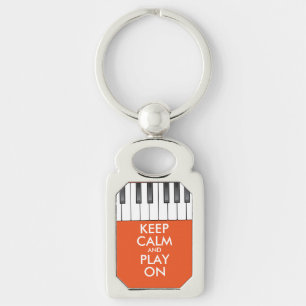 Aangepaste KEEP CALM en PLAY ON-Keyboard piano Sleutelhanger