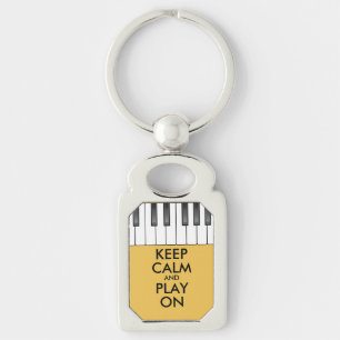 Aangepaste KEEP CALM en PLAY ON-Keyboard piano Sleutelhanger