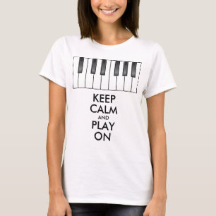 Aangepaste KEEP CALM en PLAY ON-Keyboard piano T-shirt