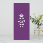 Aangepaste KEEP CALM en tekst bewerken op Paars (Staand voorkant)