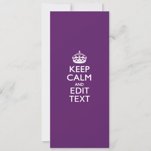 Aangepaste KEEP CALM en tekst bewerken op Paars (Voorkant)