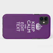 Aangepaste KEEP CALM en tekst bewerken op Paars Case-Mate iPhone Case (Achterkant (horizontaal))