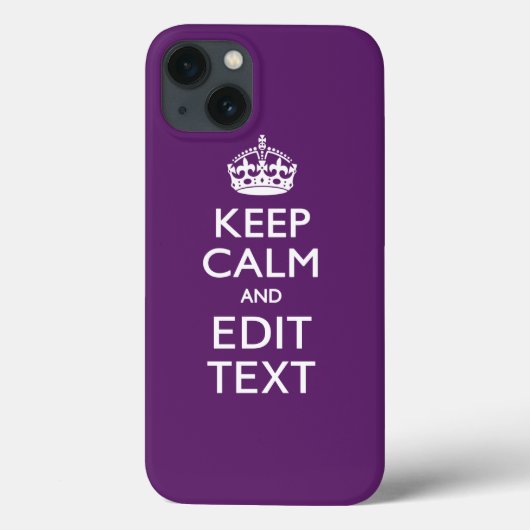 Aangepaste KEEP CALM en tekst bewerken op Paars Case-Mate iPhone Case (Achterkant)