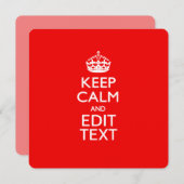 Aangepaste KEEP CALM en tekst bewerken op rood (Voorkant / Achterkant)