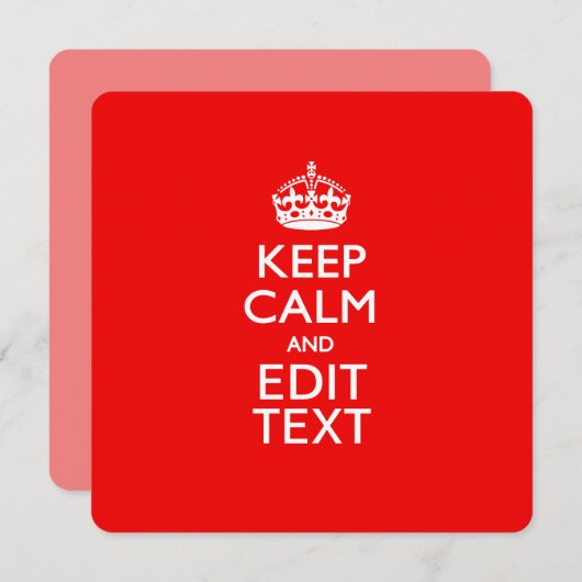 Aangepaste KEEP CALM en tekst bewerken op rood (Voorkant / Achterkant)
