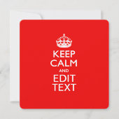Aangepaste KEEP CALM en tekst bewerken op rood (Voorkant)