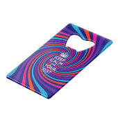 Aangepaste KEEP CALM en tekst bewerken op SWF Kredietkaart Flessenopener (Voorkant Gekanteld)