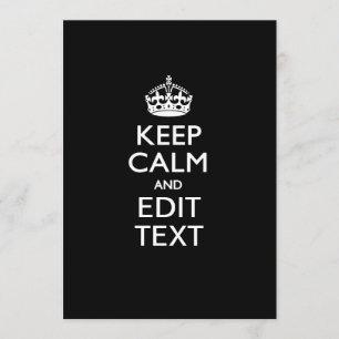 Aangepaste KEEP CALM en tekst bewerken Uitnodigen Kaart