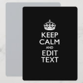 Aangepaste KEEP CALM en tekst bewerken Uitnodigen Kaart (Voorkant / Achterkant)