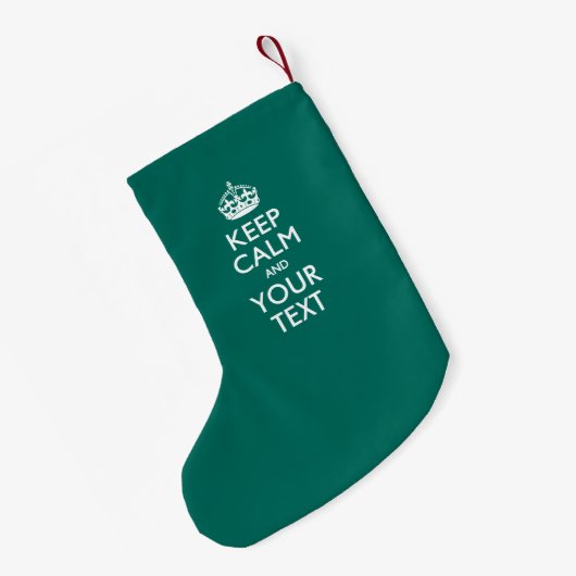 Aangepaste KEEP CALM en uw creatieve tekst Blauwgr Kleine Kerstsok (Achterkant (Hangend))