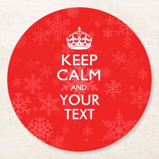 Aangepaste KEEP CALM en uw on Red Ronde Kartonnen Onderzetter (Voorkant)