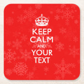 Aangepaste KEEP CALM en uw on Red Vierkante Kartonnen Onderzetter (Voorkant)