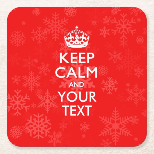 Aangepaste KEEP CALM en uw on Red Vierkante Kartonnen Onderzetter (Voorkant)